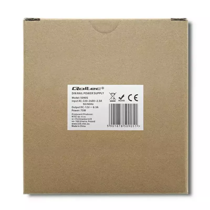 Industriālais DIN sliedes barošanas bloks QOLTEC 50905