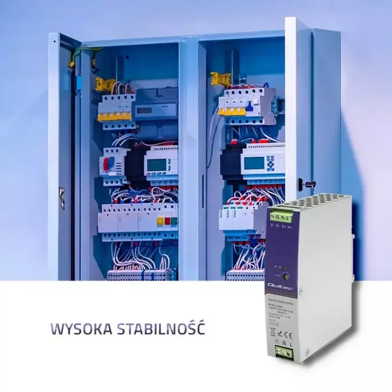 Industriālais DIN sliedes barošanas bloks QOLTEC 50905