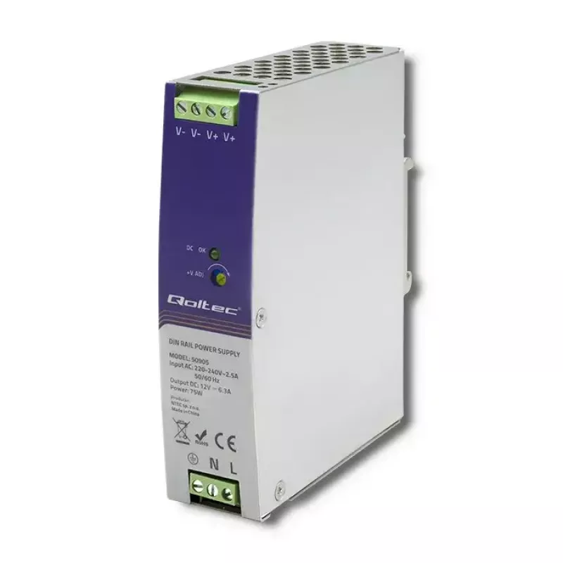 Industriālais DIN sliedes barošanas bloks QOLTEC 50905