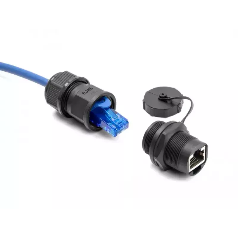 DeLOCK RJ45 Cat.6A savienotājs ar blīvējuma vāciņu IP67 putekļu un ūdens aizsardzība