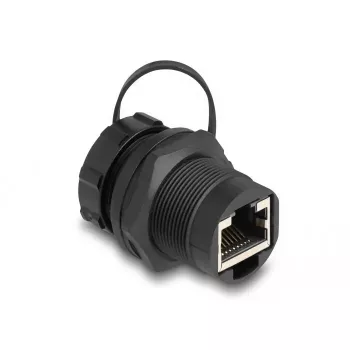 DeLOCK RJ45 Cat.6A savienotājs ar blīvējuma vāciņu IP67 putekļu un ūdens aizsardzība