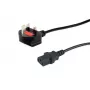 Equip UK barošanas vads, C13 uz BS1363, 3,0 m, 10 A drošinātājs