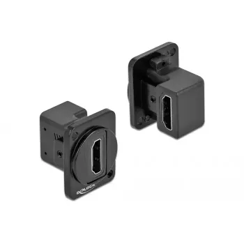 Delock 86786 D tipa modulis HDMI-A 90 grādu leņķī, ligzda uz ligzdu, melns