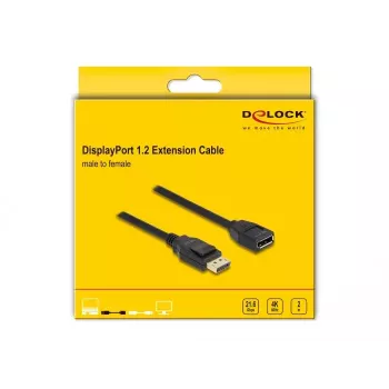 DeLOCK DisplayPort 1.2 pagarinātāja kabelis 4K 60 Hz 2 m