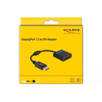 DeLOCK adapteris DisplayPort 1.2 vīrišķais uz DVI sievišķo 4K pasīvs melns