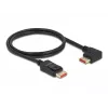 DisplayPort kabelis DeLOCK 87044 8K 60Hz 1m taisns vīrišķais uz 90° pa kreisi leņķveida