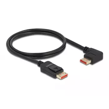 DisplayPort kabelis DeLOCK 87044 8K 60Hz 1m taisns vīrišķais uz 90° pa kreisi leņķveida