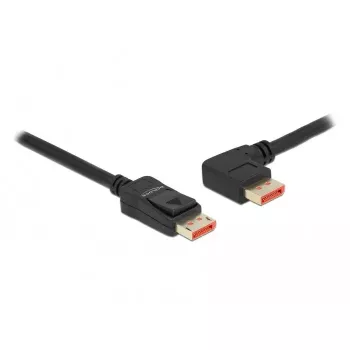 DisplayPort kabelis DeLOCK 87044 8K 60Hz 1m taisns vīrišķais uz 90° pa kreisi leņķveida
