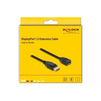 DeLOCK DisplayPort 1.2 pagarinātāja kabelis 4K 60 Hz 1 m