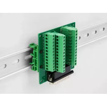 DeLOCK D-Sub HD 44 kontaktu spraudnis pret spaiļu bloku DIN sliedei 84x86x30mm
