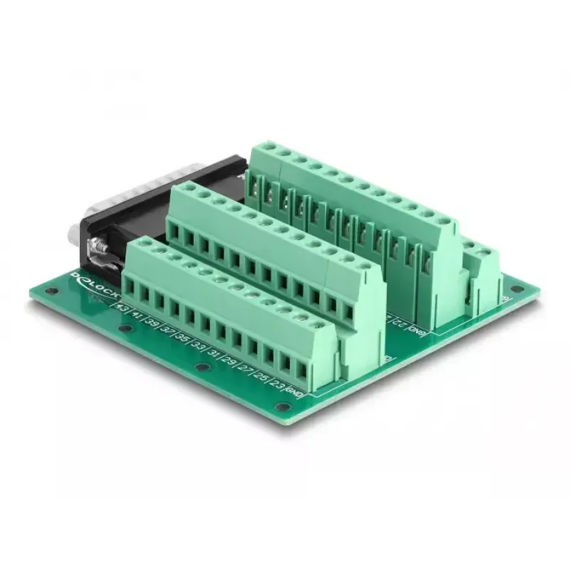 DeLOCK D-Sub HD 44 kontaktu spraudnis pret spaiļu bloku DIN sliedei 84x86x30mm