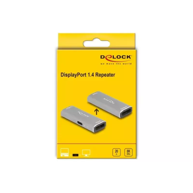 DeLOCK DisplayPort 1.4 retranslators 8K 30 Hz 20 m