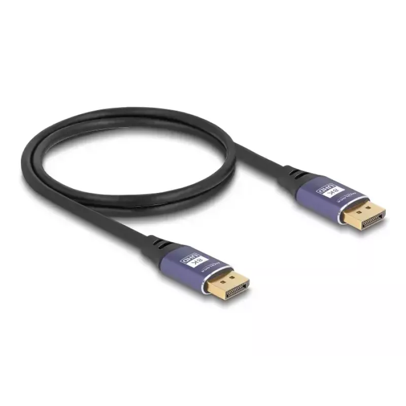 DeLOCK DisplayPort kabelis 8K 60 Hz 1 m ceriņkrāsas metāls