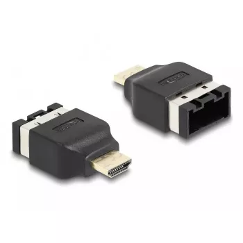 DeLOCK HDMI automobiļu adapteris HDMI-E ligzda uz HDMI-A spraudnis 4K 60 Hz