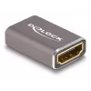 DeLOCK HDMI adapteris mātīte–mātīte 8K 60 Hz pelēks metālisks