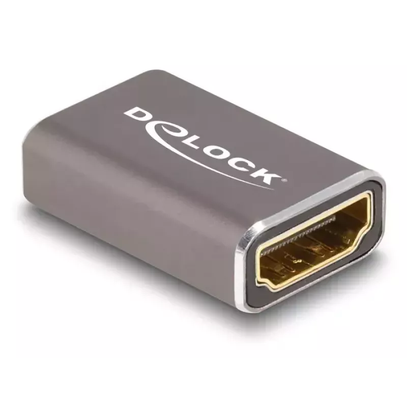 DeLOCK HDMI adapteris mātīte–mātīte 8K 60 Hz pelēks metālisks