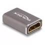 DeLOCK HDMI adapteris mātīte–mātīte 8K 60 Hz pelēks metālisks