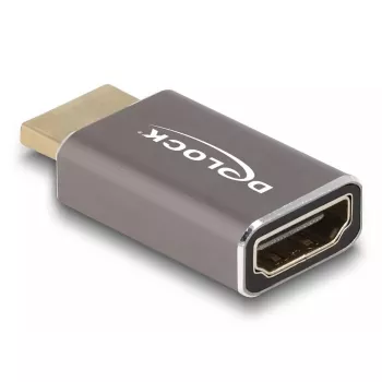 DeLOCK HDMI adapteris vīrišķais uz sievišķo 8K 60 Hz pelēks metāls