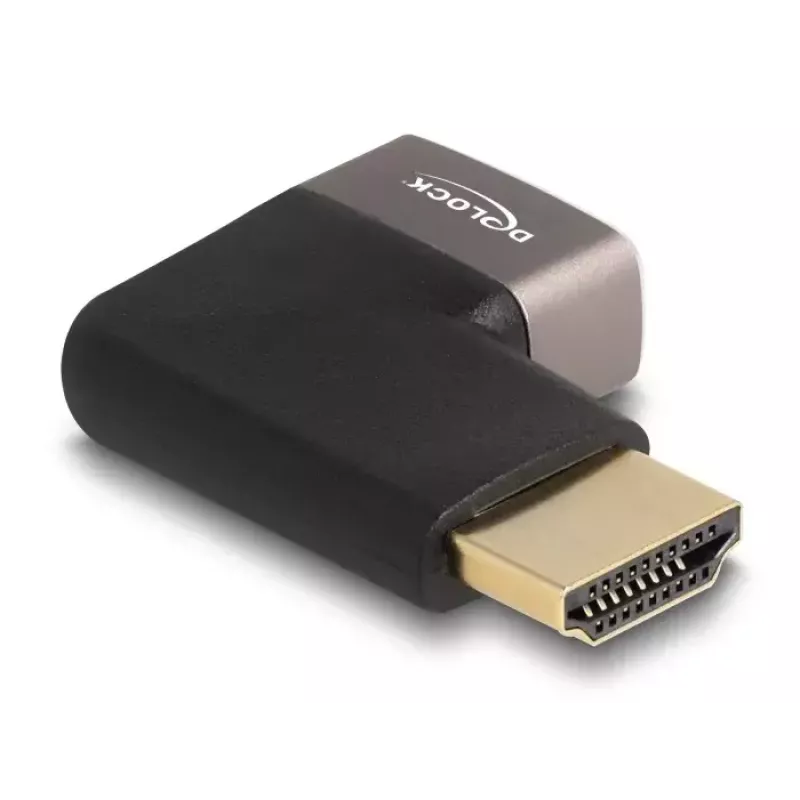 DeLOCK HDMI adapteris vīrišķais- sievišķajai 90° leņķis pa labi 8K 60 Hz pelēks metāls