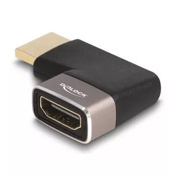 DeLOCK HDMI adapteris vīrišķais- sievišķajai 90° leņķis pa labi 8K 60 Hz pelēks metāls