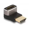 DeLOCK HDMI adapteris vīrietis-sieviete 90° lejupvērsts leņķis 8K 60 Hz pelēks metāls