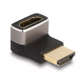 DeLOCK HDMI adapteris vīrietis-sieviete 90° lejupvērsts leņķis 8K 60 Hz pelēks metāls
