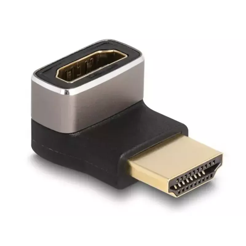 DeLOCK HDMI adapteris vīrietis-sieviete 90° lejupvērsts leņķis 8K 60 Hz pelēks metāls