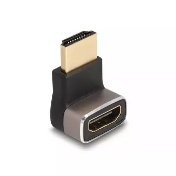 DeLOCK HDMI adapteris vīrietis-sieviete 90° lejupvērsts leņķis 8K 60 Hz pelēks metāls