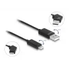 DeLOCK USB 2.0 kabelis, Type-A vīr. uz USB Type-C vīr., grozāms, 60 W, 1,2 m