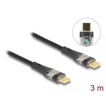 DeLOCK USB 2.0 datu un ātrās uzlādes kabelis 3 m 100 W