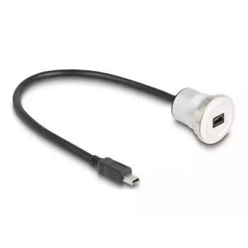 USB kabelis DeLOCK 88186 0.3 m Mini-USB B melns sudrabains