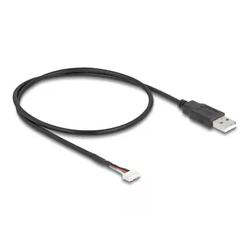 DeLOCK USB kabelis USB 2.0 0,6 m USB A 5 kontaktu spaiļu bloks Melns