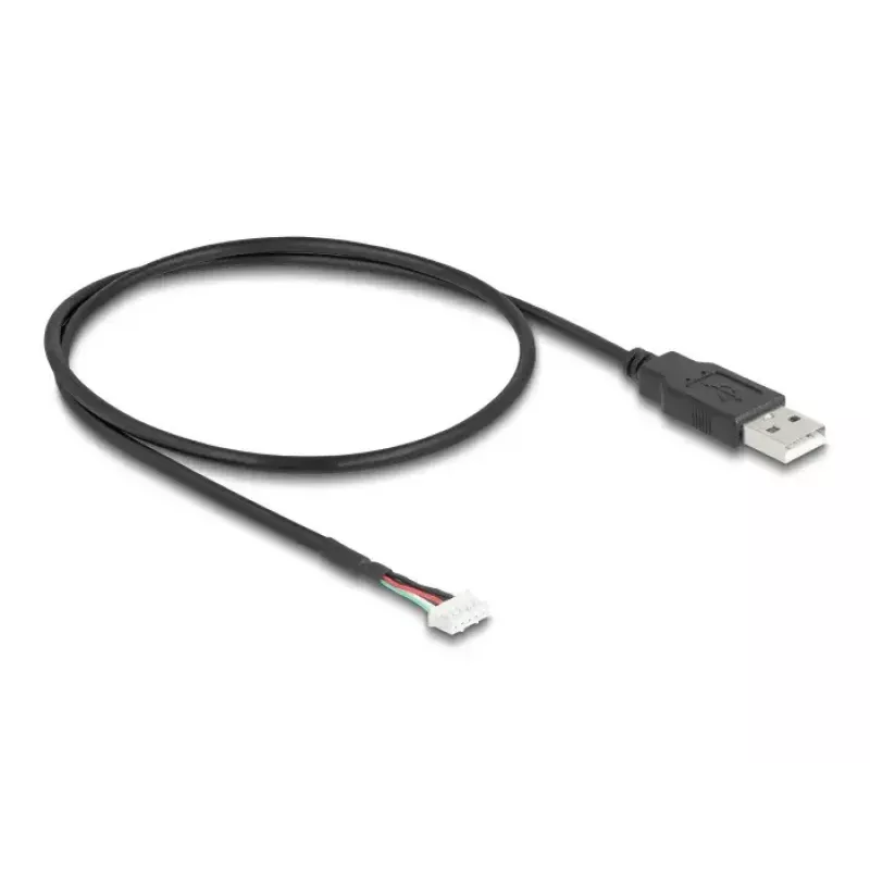 DeLOCK USB kabelis USB 2.0 0,6 m USB A 5 kontaktu spaiļu bloks Melns