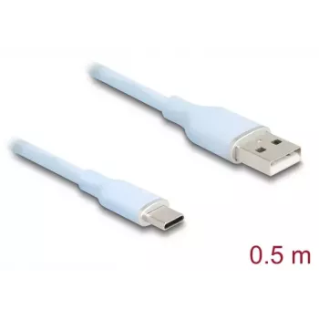 USB kabelis DeLOCK 81221 USB 2.0 0.5 m USB A USB C Blue