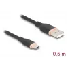 USB kabelis DeLOCK 81225 0,5 m USB A USB C melns
