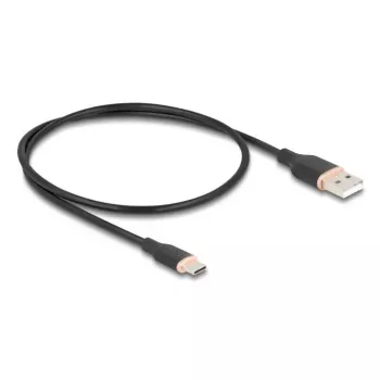 USB kabelis DeLOCK 81225 0,5 m USB A USB C melns