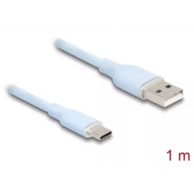DeLOCK USB kabelis USB 2.0 1 m USB A USB C zils 81222