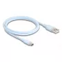 DeLOCK USB kabelis USB 2.0 1 m USB A USB C zils 81222