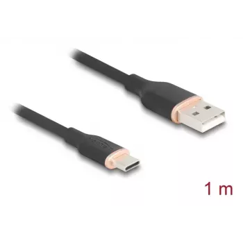 DeLOCK USB kabelis USB 2.0 1 m USB A USB C melns