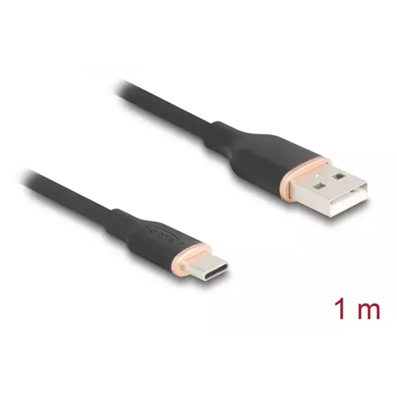 DeLOCK USB kabelis USB 2.0 1 m USB A USB C melns