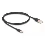 DeLOCK USB kabelis USB 2.0 1 m USB A USB C melns