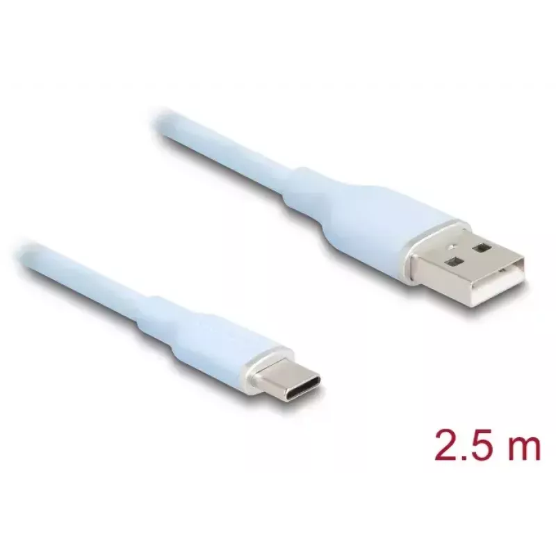 DeLOCK USB kabelis USB 2.0 2,5m USB A USB C zils