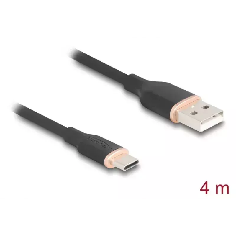 DeLOCK USB kabelis USB 2.0 4m USB A USB C Melns 81228