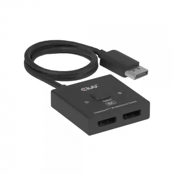 CLUB3D CSV-1009 2-in-1 divvirzienu DisplayPort slēdzis — 2x DisplayPort izejas, 8K@60Hz, melns