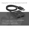 CLUB3D CSV-1009 2-in-1 divvirzienu DisplayPort slēdzis — 2x DisplayPort izejas, 8K@60Hz, melns