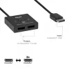 CLUB3D CSV-1009 2-in-1 divvirzienu DisplayPort slēdzis — 2x DisplayPort izejas, 8K@60Hz, melns