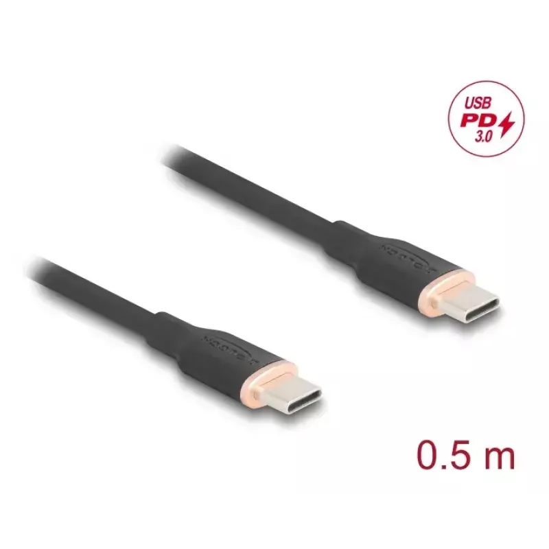 DeLOCK USB kabelis USB 2.0 0,5 m USB C melns 81237