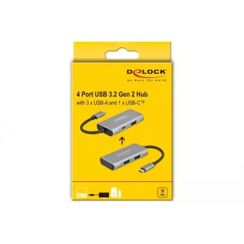 USB centrmezgls DeLOCK ārējais USB 10 Gbps USB Type-C centrmezgls 63261