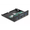 DeLOCK Iekšējais 3,5 collu USB 3.2 Gen 1 centrmezgls ar 4 portiem, melns