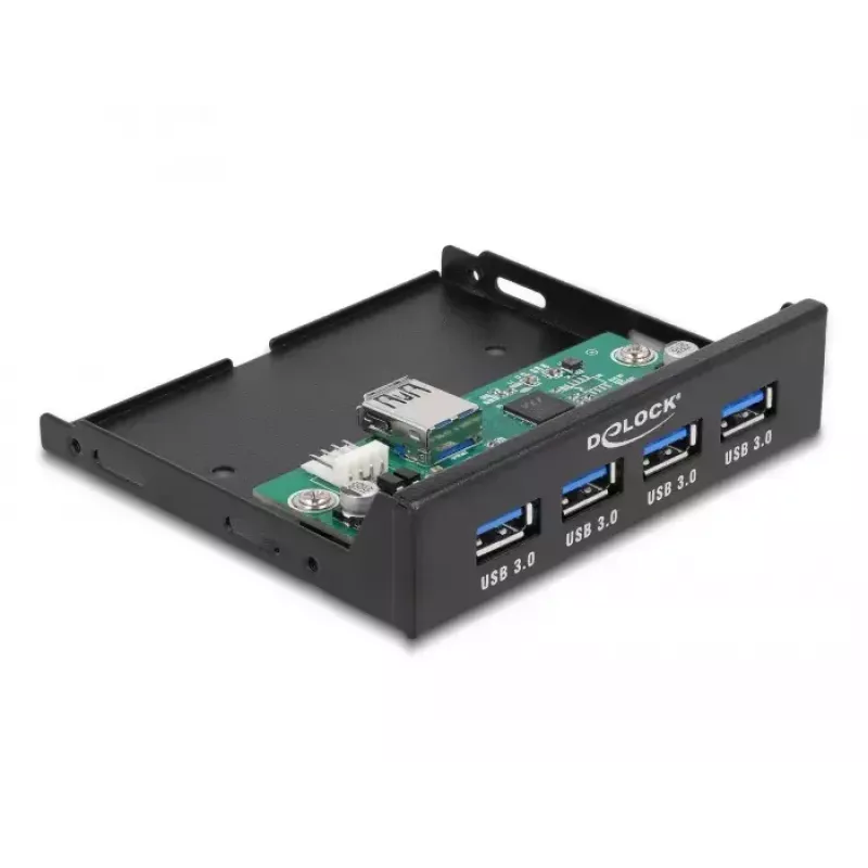 DeLOCK Iekšējais 3,5 collu USB 3.2 Gen 1 centrmezgls ar 4 portiem, melns